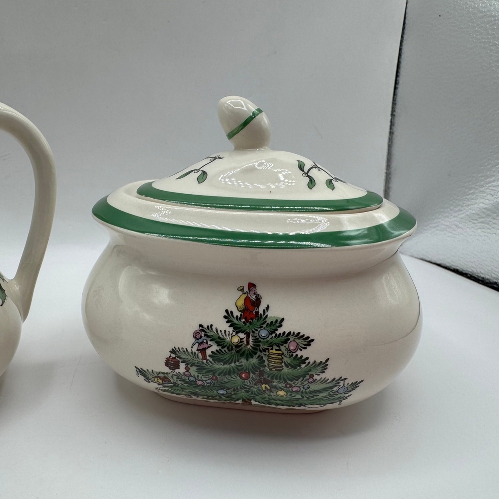 Spode Creamer and Sugar Bowl Set Unisex OS Cream Christmas Tree S3324-A6 - Picture 3 of 15